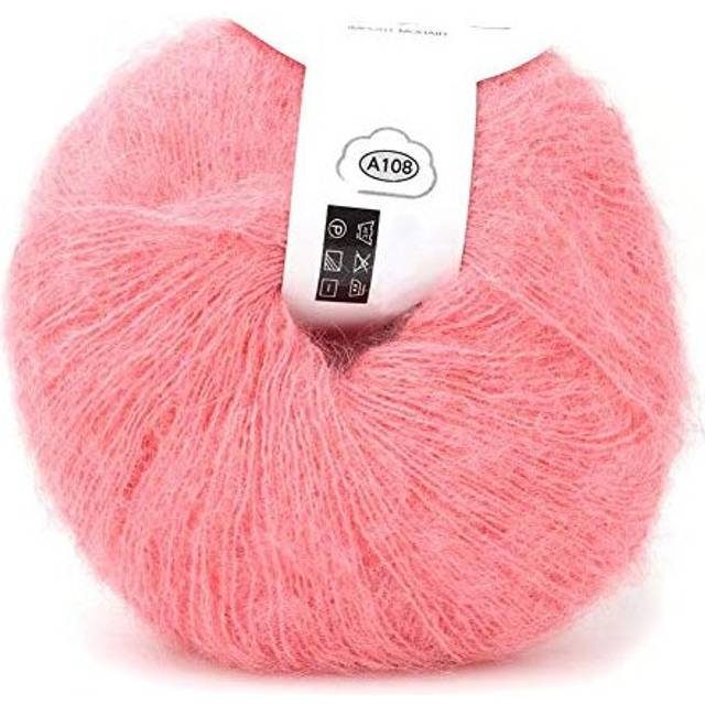 26g/Roll Soft Angora Mohair Yarn Multicolor Cashmere Knitting Wool Yarn with A Crochet for Garments Scarves Sweater Shawl and Craft Projects (flesh
