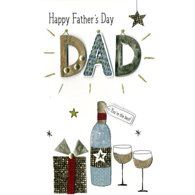 Dad You're The Best Happy Father's Day Card Champagne Embellished Greeting Cards