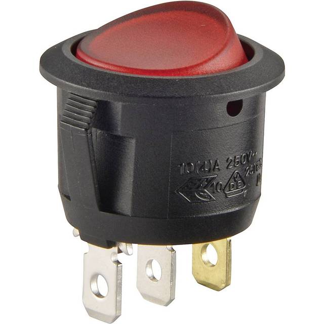 TRU COMPONENTS 700290 Vippekontakt R13-112B B/R 230V 250 V/AC 6 A 1 x Off/On Klikkende 1 stk