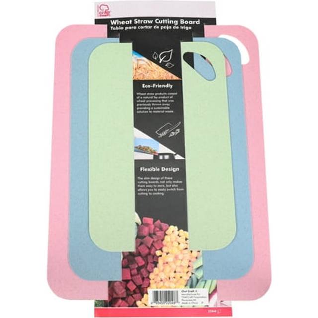 Chef Craft Eco Wheat Straw  Cutting Board  3 Piece Set  Assorted