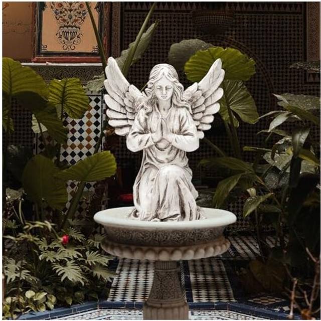 Praying Angel Statues - 10 Inch Peaceful Angel Figurine for Yard Patio Lawn Garden Courtyard Prayer Fairy Ornaments Outside Statuette Gazebo Porch