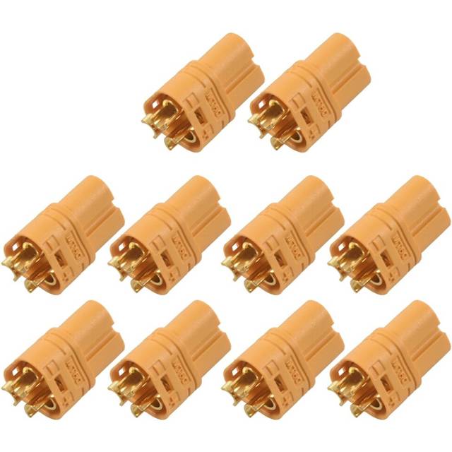 10 Pairs MT60 3.5mm 3-Wire 3-Pole Connector Plug Set for RC ESC to Motor 10 Male Connectors & 10 Female Connectors