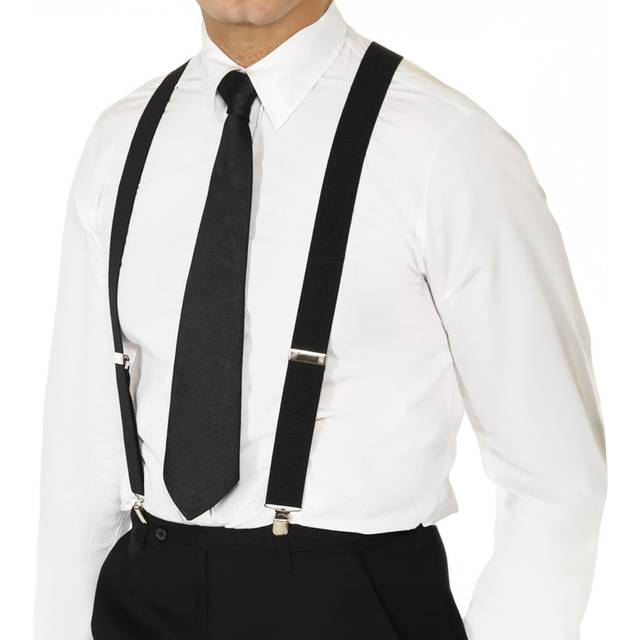 Black elasticated braces