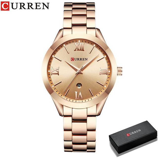 (gold) Curren Gold Watch Women Watches Ladies 9007 Steel Women's Bracelet Watches Female Clock Relogio Feminino Montre Femme 9007