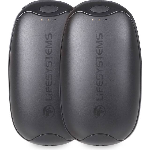 Lifesystems Uppladdningsbar dubbelpack handvärmare med dubbla handvärmare med powerbank-funktionalitet, USB och USB C 2 x 5 000 mAh batterier, 3 värmeinställningar, upp till 9 timmars värme