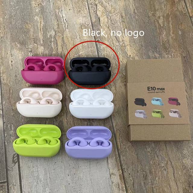 (a-black-neutral) E10Max Sound Earcuffs Not In-Ear Wireless Bluetooth Earphones Auriculares Headset TWS Sport Earbuds