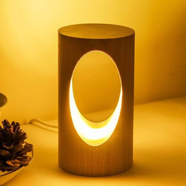 Wooden LED desk lamp, bedroom bedside night light,