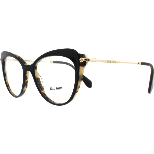 Miu women eyeglasses mu01qv rok1o1 52 black/gold frame demo customisable