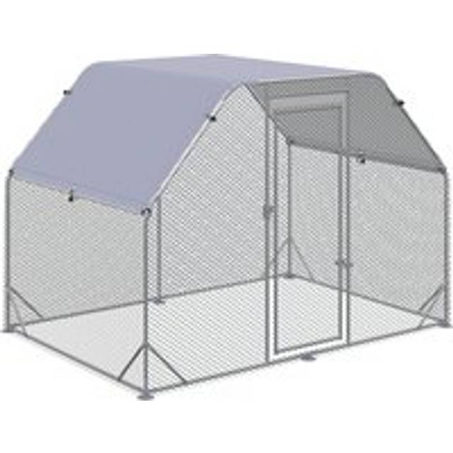 Pawhut Chicken Run With Roof, Walk In Chicken Coop For 4-6 Chickens, Hen House Duck Pen Outdoor, 280x190x195 Cm