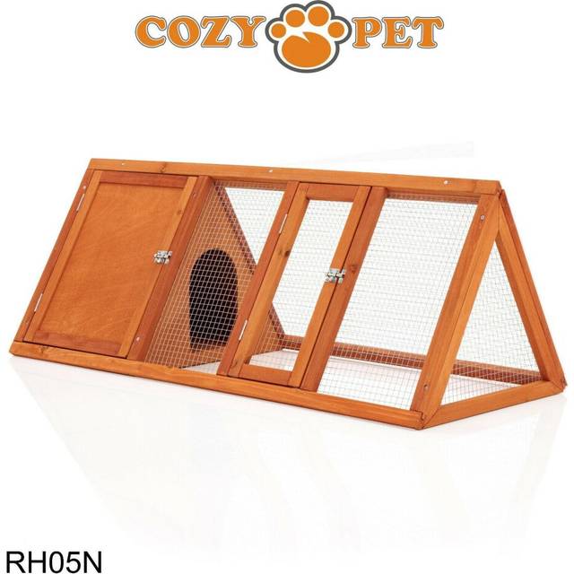 Triangular Rabbit Hutch Cozy Pet Natural Guinea Pig Hutches Ferret Runs RH05N
