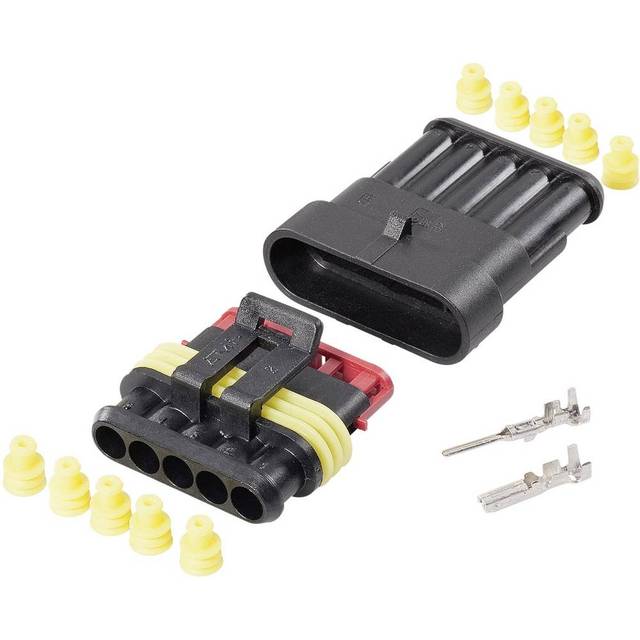 TE Connectivity Superseal Set AMP-Superseal 1.5mm Series Totalt antal poler 5 Rastermått: 6 mm 30S006 1 set
