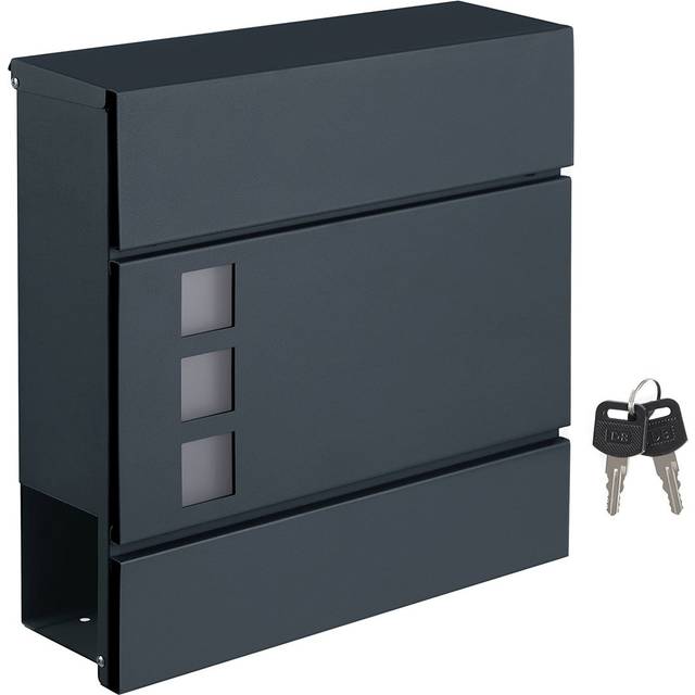 Wall-mounted Mail Box with Lock, Grey