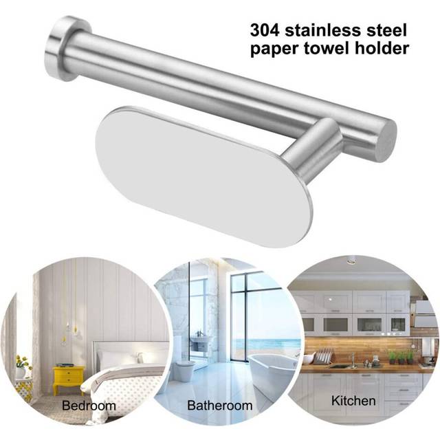 Stainless Steel Toilet Paper Holder Self-Adhesive Bathroom Tissue Rack Paper Roll Wall Mount Towel Holder Kitchen Washroom Tools