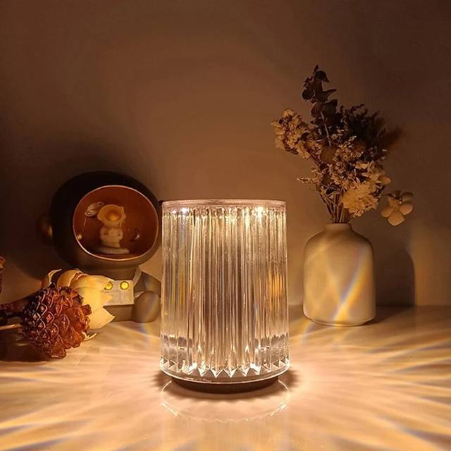Crystal Table Lamp Rechargeable RGB With Remote Control 16 Color Changing For Bar Table Lamp Restaurant Decorative Night Lamp Home Lighting