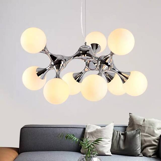 75 cm Sputnik Design Chandelier Pendant Light Nordic Style Cluster Design Silver Black Metal Electroplated Painted Finishes 110-120V 220-240V
