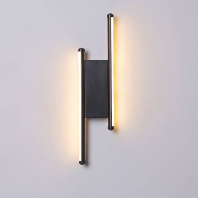 Modern Simple Wall Lamp Nordic Indoor Wall Sconce Black Led Wall Light for Living Room Bedroom Corridor Cafe Garden (Warm White)