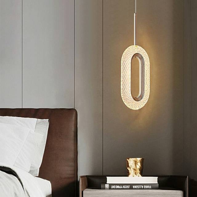 Crystal Pendant Light, 1-Light ModernPendant Light, 8W Dimmable LED Ceiling Hanging Light Fixture for Kitchen Island Bedroom Dining Room