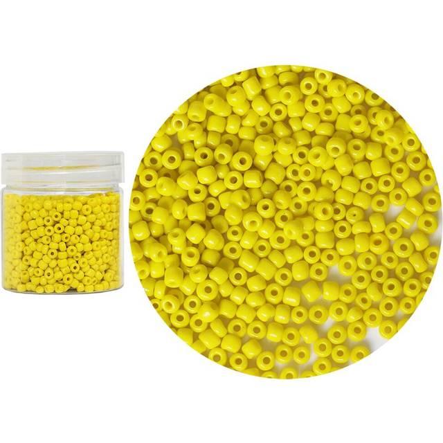 Bala&Fillic Opaque Yellow Color 4mm Glass Seed Beads About 1400pcs/110g in Box 6/0 Glass Craft Seed Beads for Jewelry Making (Yellow)
