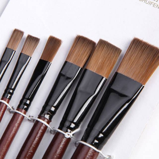 1 Set/6 Pcs Artists Brushes Nylon Acrylic Oil Paint Brushes For Artist Supplies Watercolor Set Painting Supplies Drop Shipping