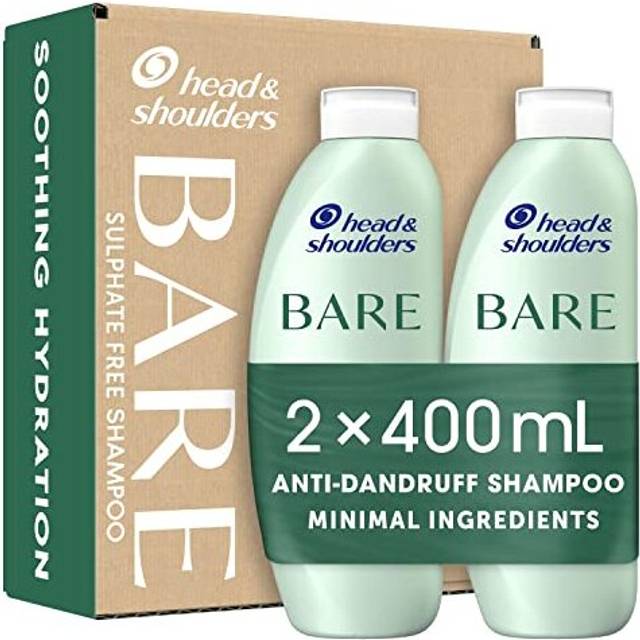 Anti dandruff Shampoo, Soothing Hydration Sulphate free, 2 x 400 ml, Duo Pack. Bare Shampoo For Dry Itchy Flaky Scalp, Minimal Ingredients, Free from