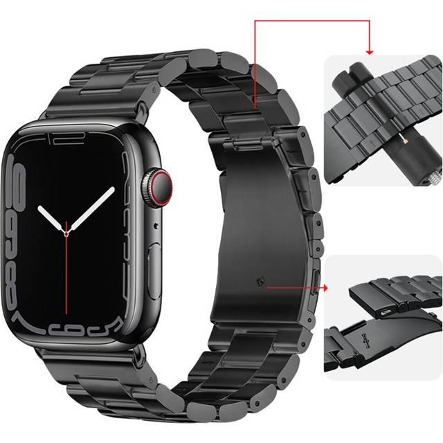 (BlackI, iWatch 3 2 1 42mm  I) Metal Strap for Apple Watch Band 44mm 40mm 45mm 41mm 42mm 38mm Stainle