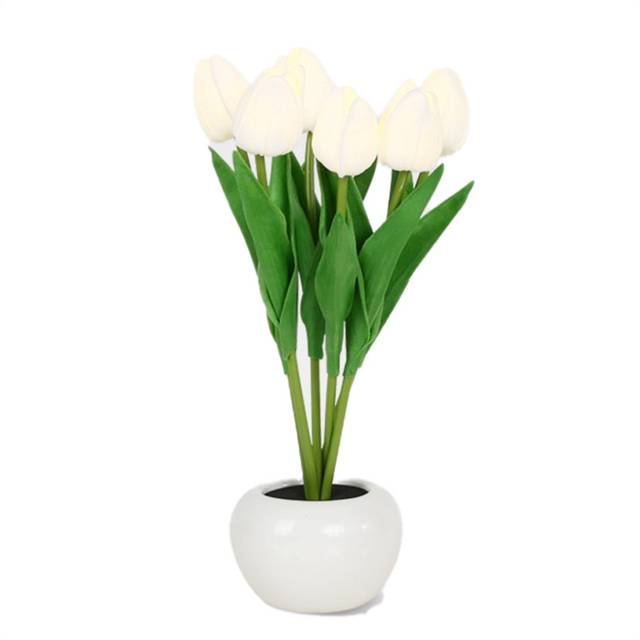 Lamp, New Table Lamp LED Simulation Night Light with Vase, Table Lamp Decoration Room,A