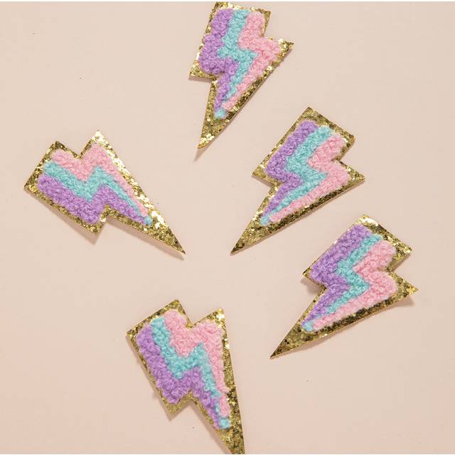 SHEIN 5pcs Lightning Shaped Iron-on Patch