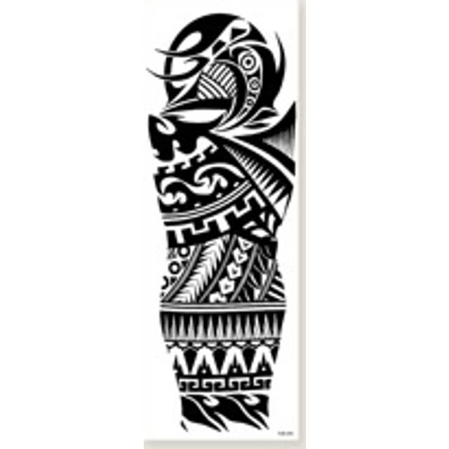 SHEIN 1sheet Water-Proof Full Arm Totem Temporary Tattoo Sticker For Men And Women, Black