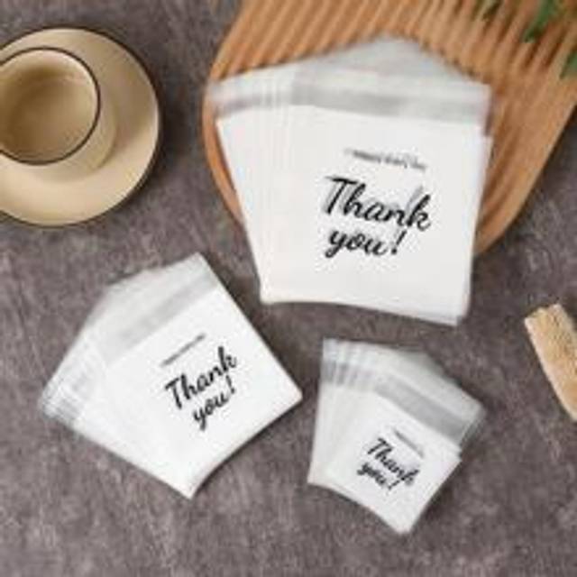 SHEIN 100pcs Slogan Graphic Gift Packaging Bags, Modern Self-Adhesive Plastic Gift Bags For Party Decoration, Jewelry Packaging, Packaging Bags,