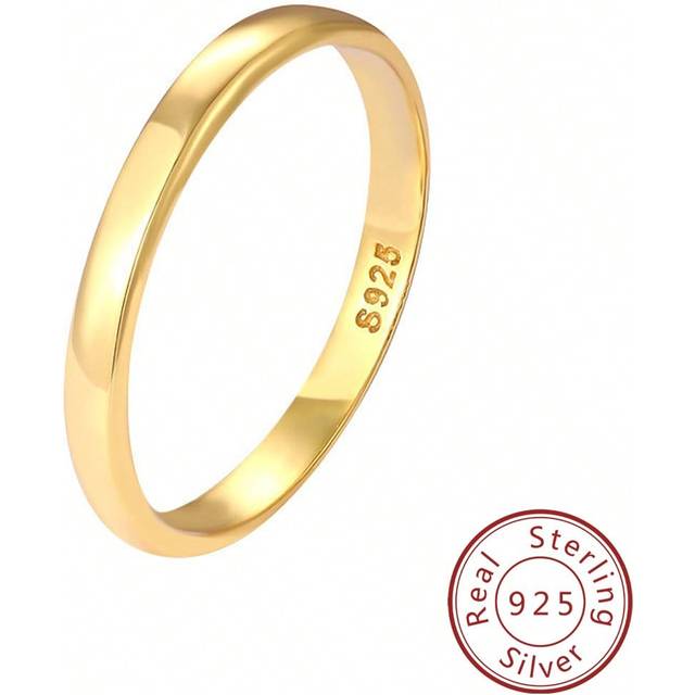 FOREVER QUEEN 925 Sterling Silver Band Ring Polish Surface Classic Design For Engagement Wedding Stackable Jewelry  Ring Gift For Her