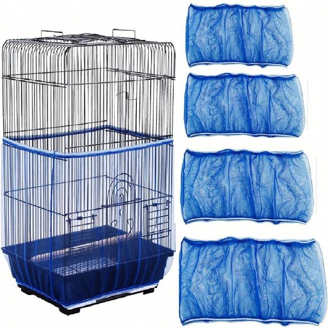 SHEIN 1pc Random Colored Edge Elastic Densely Woven Mesh Bird Cage Cover, Anti-Scatter, Suitable For Birds All Seasons