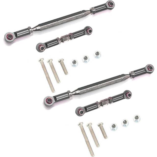 2X Metal Adjustable Steering Linkage Servo Link Pull Rod Turnbuckle for MN D90 D99 MN-90 -45 1/12 RC Car Crawler,Grey