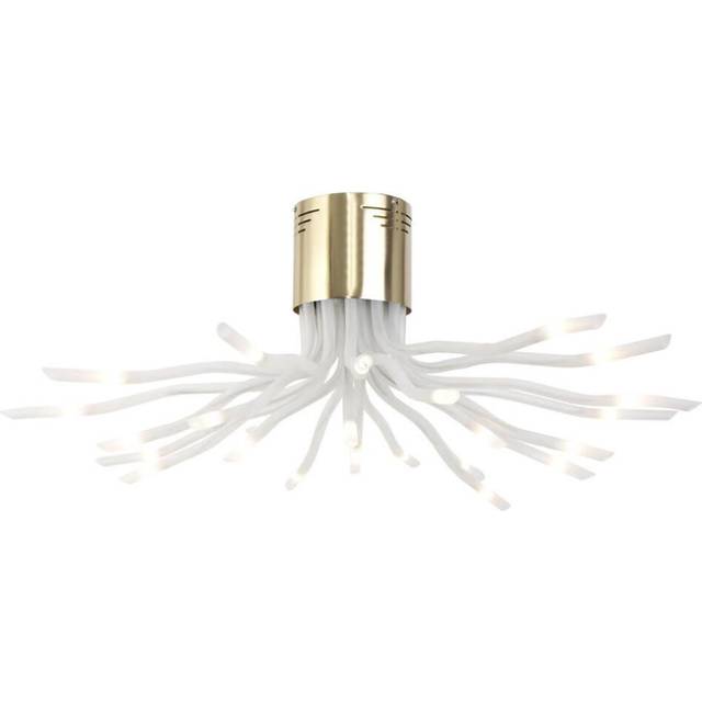 Litecraft Semi Flush Ceiling Light With Tube Shades - Brass Clearance