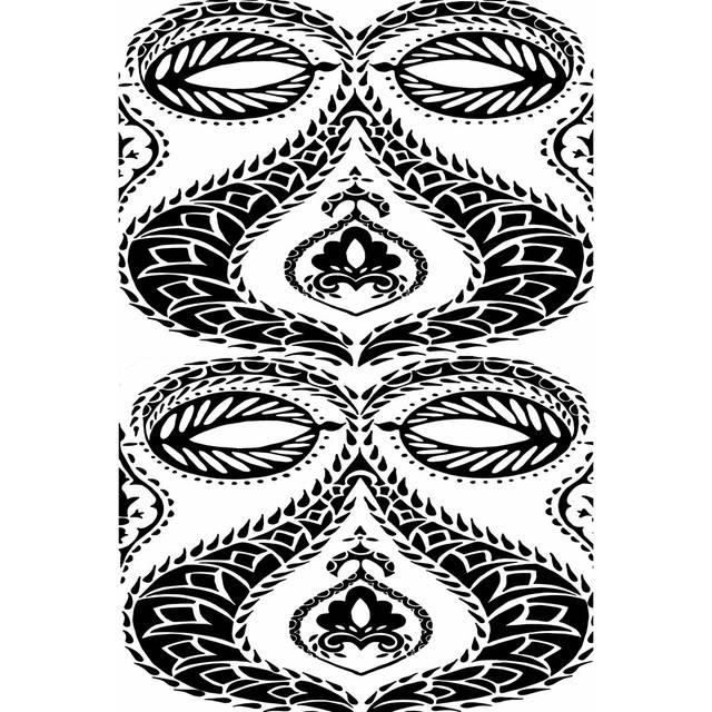 B&W Arabesque Panels I by Chariklia Zarris - Wrapped Canvas Graphic Art (46cm H x 30cm W)