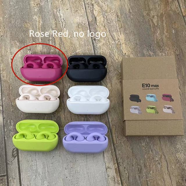 (a-Rose red-neutral) E10Max Sound Earcuffs Not In-Ear Wireless Bluetooth Earphones Auriculares Headset TWS Sport Earbuds