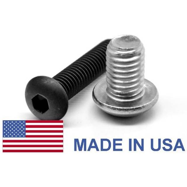 ASMC Industrial No.10-32 x 1.25 Fine Thread Socket Button Head Cap Screw, USA Alloy Steel - Plain - No Plating - 100 Piece
