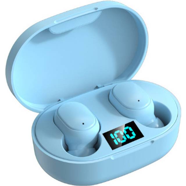 (a-Blue) E6S TWS Bluetooth Earphones Power Bank LED Display Headphone Wireless Stereo in-Ear Portable Audio Video Sports Earbuds Headsets