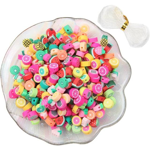 100pcs Mixed Polymer Clay Spacer Beads for Women Jewelry Making DIY Br