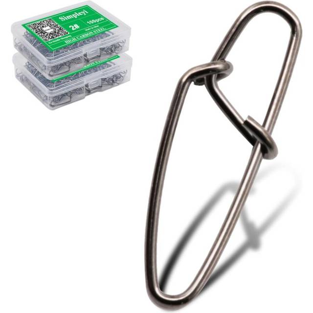 50-100pcs/box Stainless Steel Hook Lock Snap Swivel Solid Ring Safety Snap 0#-4# Fishing Hook Connector Fish Box Tackle Tool