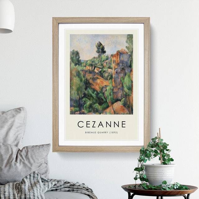 Bibemus Quarry by Pierre-Auguste Renoir - Picture Frame Art Prints - Oak (48cm H x 36cm W x 2cm D)
