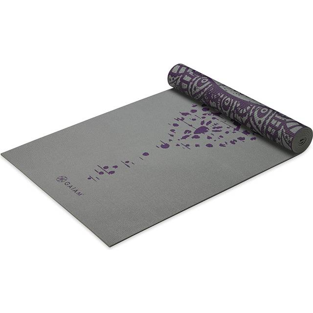 Gaiam Yoga Mat Premium Print Reversible Extra Thick Non Slip Exercise & Fitness Mat for All Types of Yoga  Pilates & Floor Workouts  Plum Etching  6mm