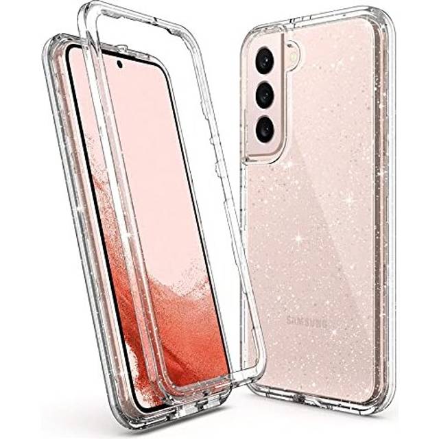 ULAK Galaxy S22 kompatibel med Galaxy S22, transparent glitterfodral, TPU anti-chock, transparent och stötsäker, för Samsung Galaxy S22 6,1 tum, transparent