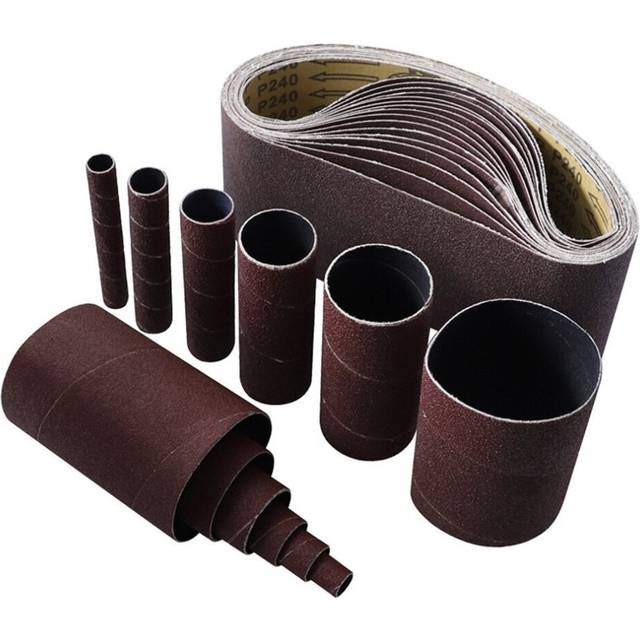 18pcs 80/120/240 Grits Aluminum Oxide Sanding Belts Spindle Sanding Sleeves for 4x24inch Belt Sander