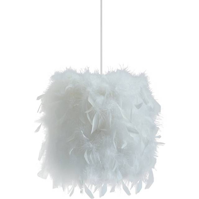22CM Pure Feather White Pendant Light Romantic Hanging Lamp Modern Nordic Hanging Light Creative Chandelier E27