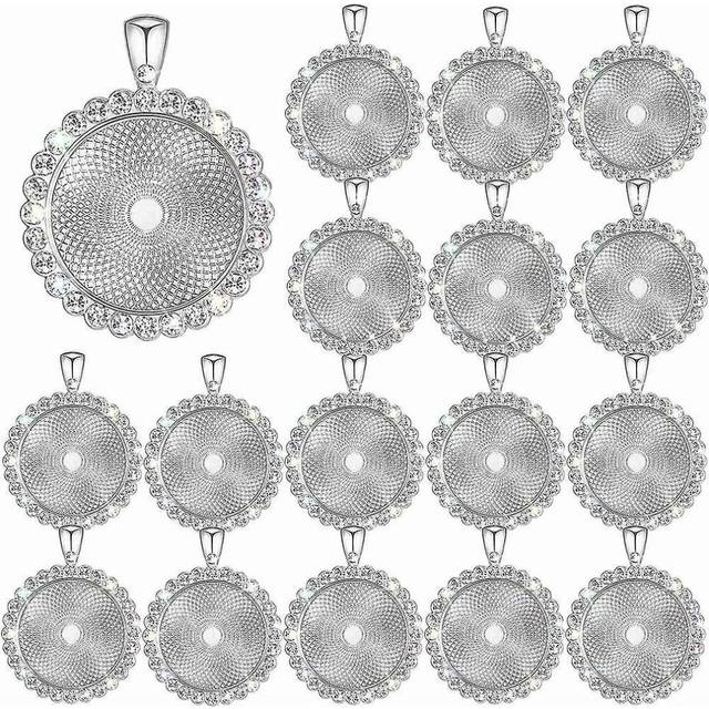25 Pcs Rhinestone Bezel Pendant Trays Diy Trays For Crafts Making