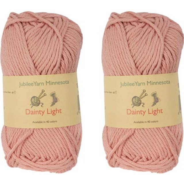 JubileeYarn Dainty Light Yarn - Worsted Weight Cotton - 100g/Skein - 1522 Rose Dawn - 4 Skeins