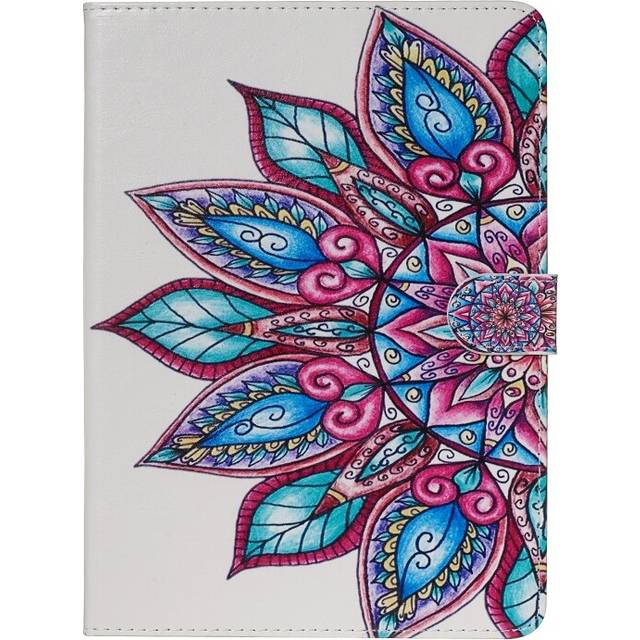 For Amazon Kindle HD10 2017 Colored Drawing Pattern Horizontal Flip PU Leather Case with Holder & Card Slots(Half Flower)