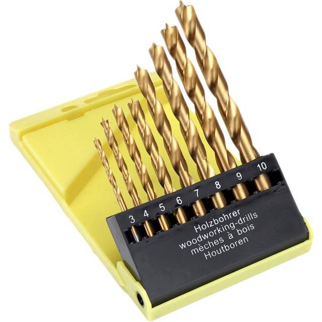 (8 Pcs) 7/8Pcs 3-10mm Round Shank Titanium Coated Countersink Drill Bit Set Replacement Three Point Carpentry Boring Tool Woodworking With Hexagon L-W