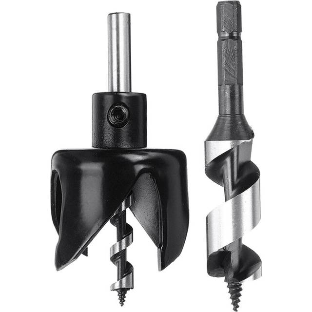 (Black) Woodworking Hole Saw Drill Bit Round Four/Six Tooth Cemented Carbide Lock Installation Hole Saw Cutter