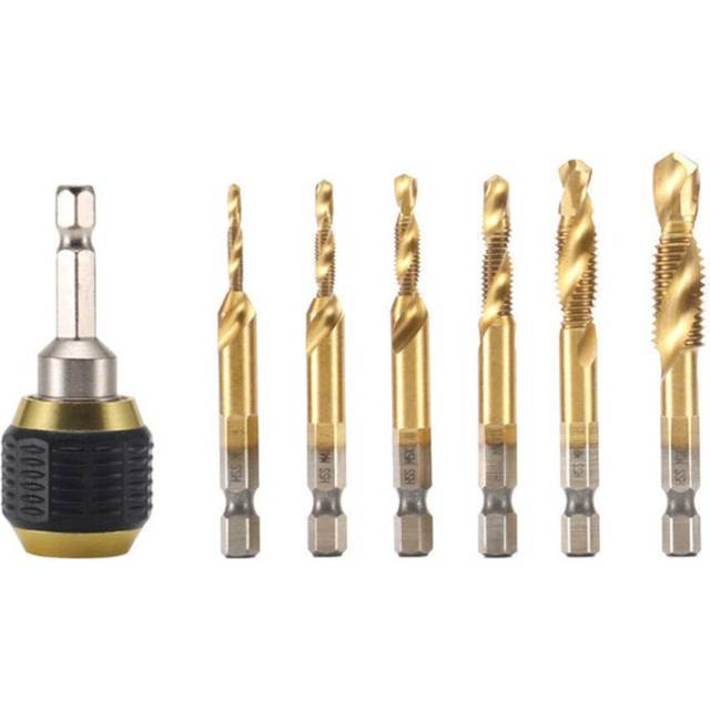(D) Quick Change Drill Chuck Countersink Drill Tap Bits Self-locking Connecting Rod for Electric Drill